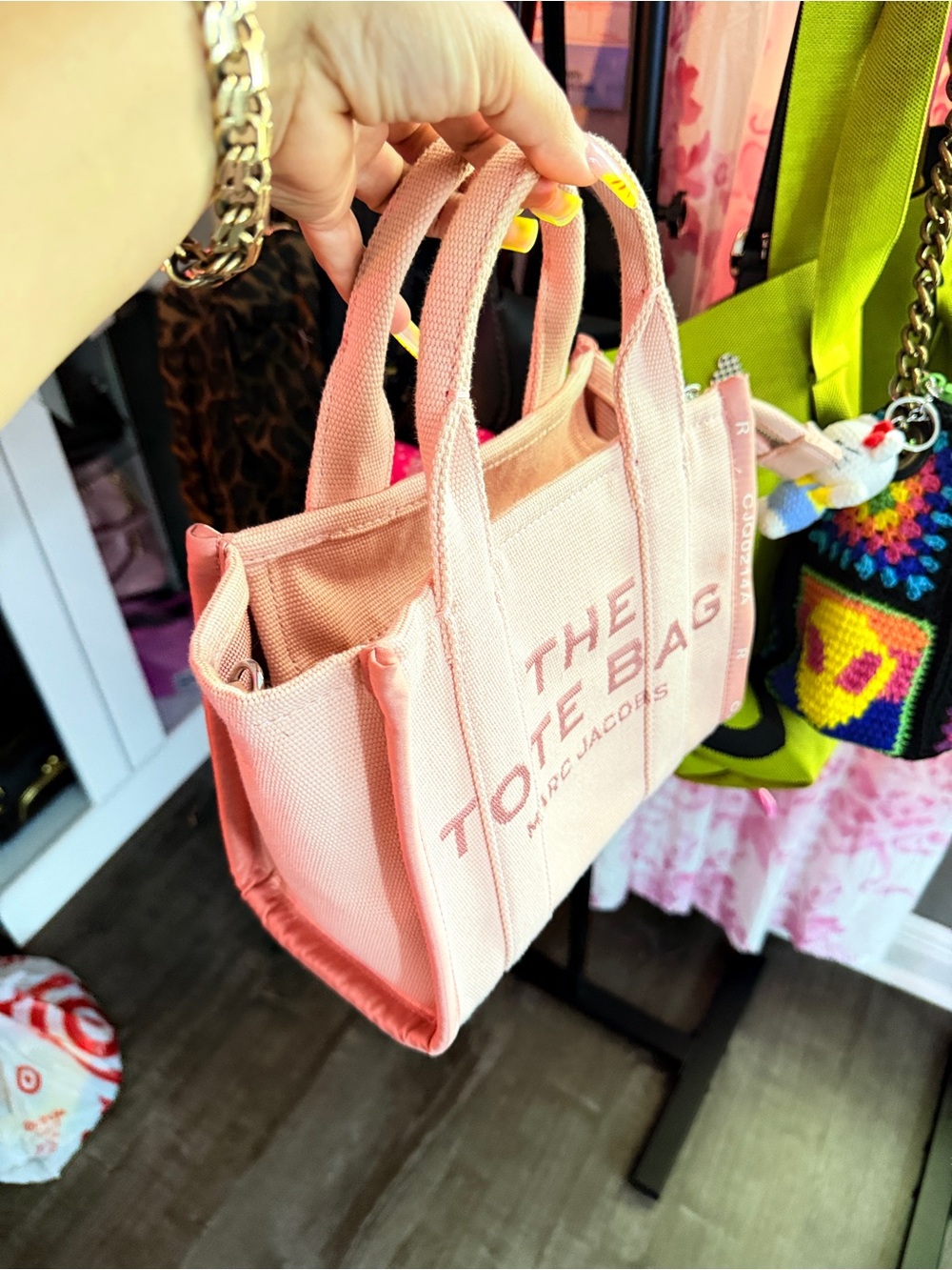 The Tote Bag Mini Canvas Tote in Pink by Marc Jacobs